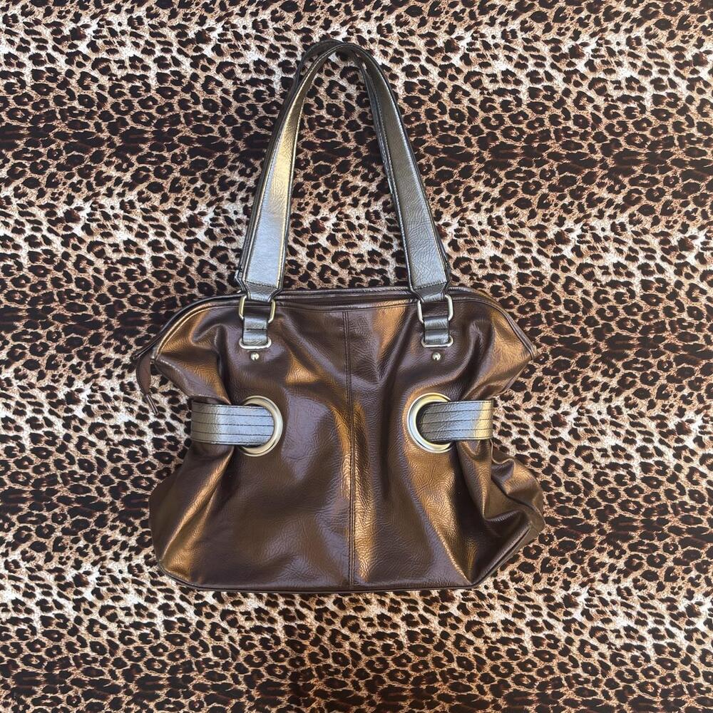 metallic shoulder tote bag